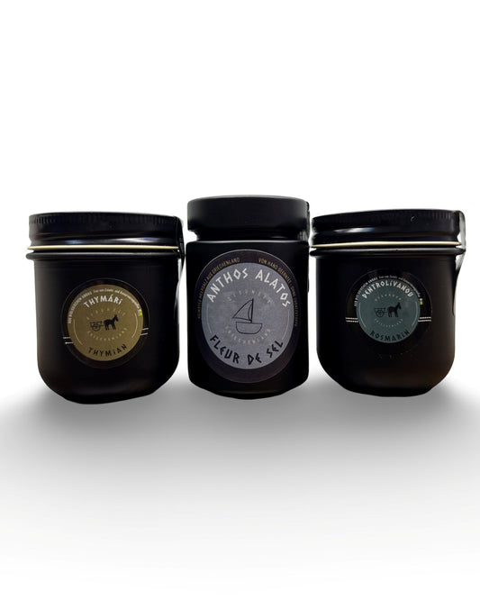 Mediterranes Trio - Thymian 20 g, Rosmarin 20 g, Fleur de Sel 125g