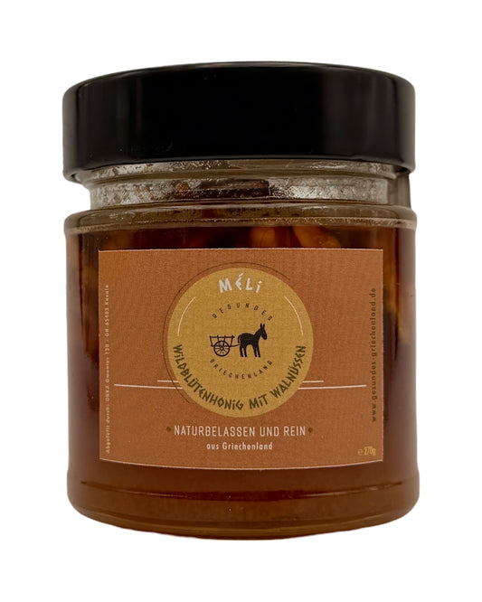 Wildblütenhonig mit Walnüssen- Naturbelassen & Rein - Méli - 280 g