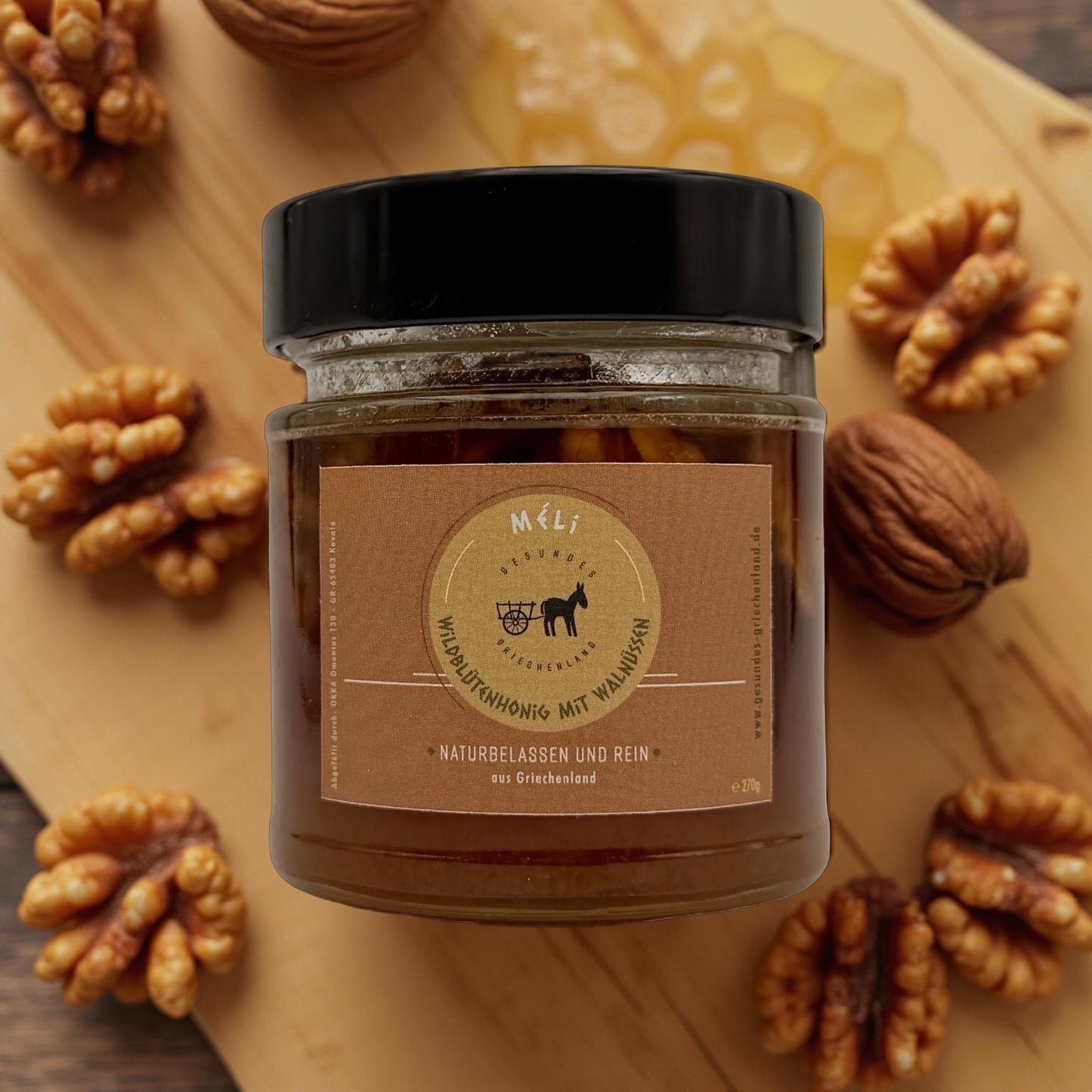 Wildblütenhonig mit Walnüssen- Naturbelassen & Rein - Méli - 280 g