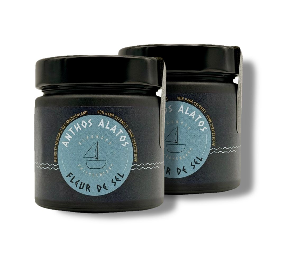 Fleur de Sel - Ánthos Álatos I Handgeerntet aus Kreta I 2er Set I 2x150 g
