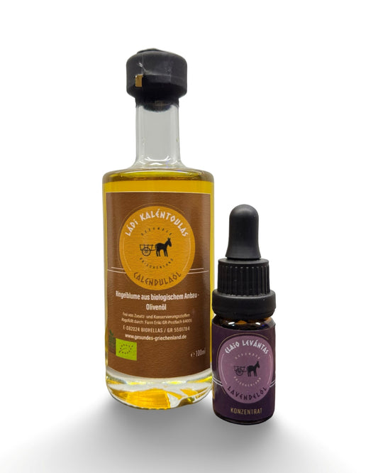 Aktions-Duo für Haut & Seele Calendulaöl 100 ml + Lavendelöl Konzentrat 10 ml