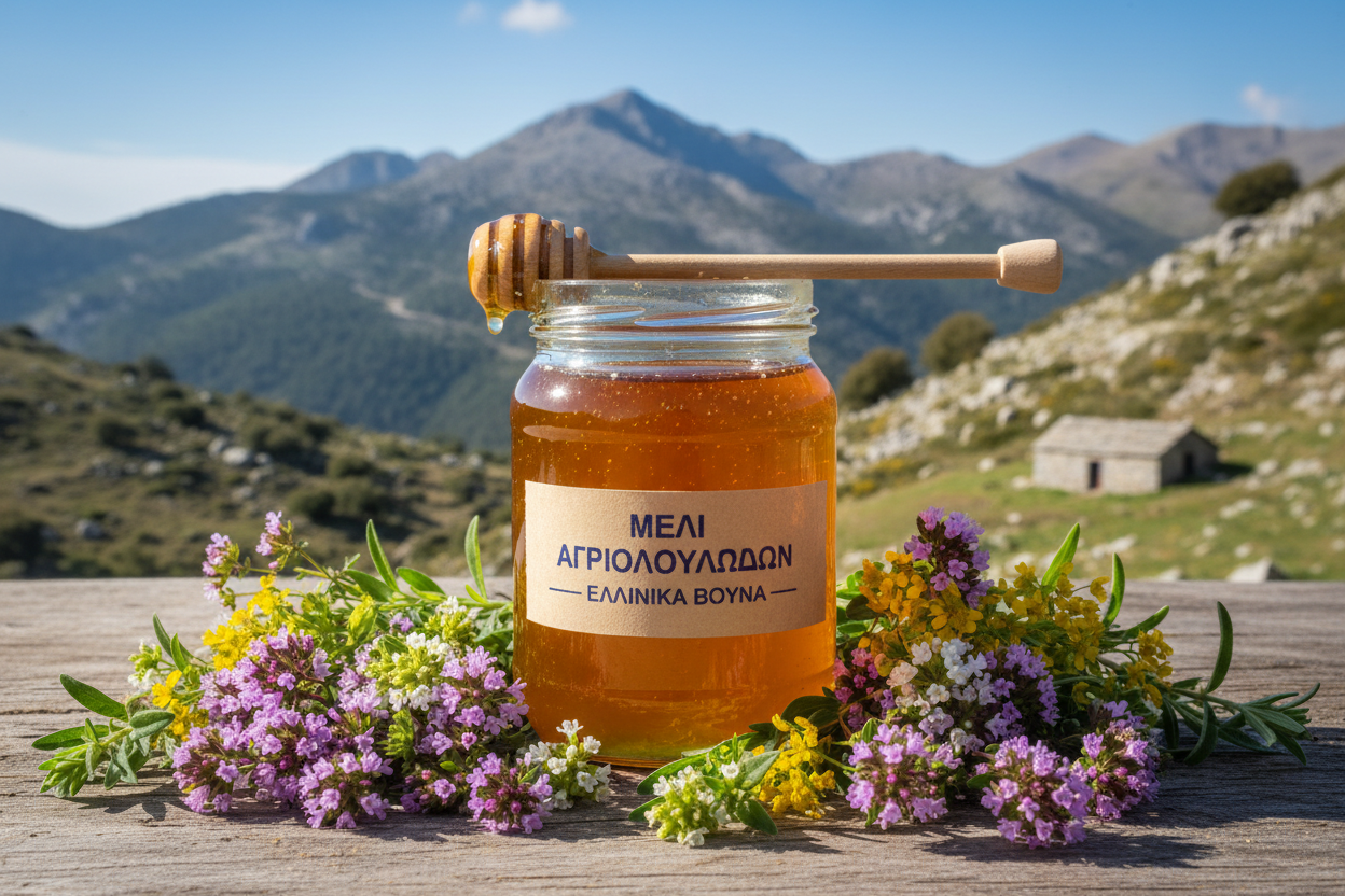 Wildblütenhonig aus Griechenland vom Berg 